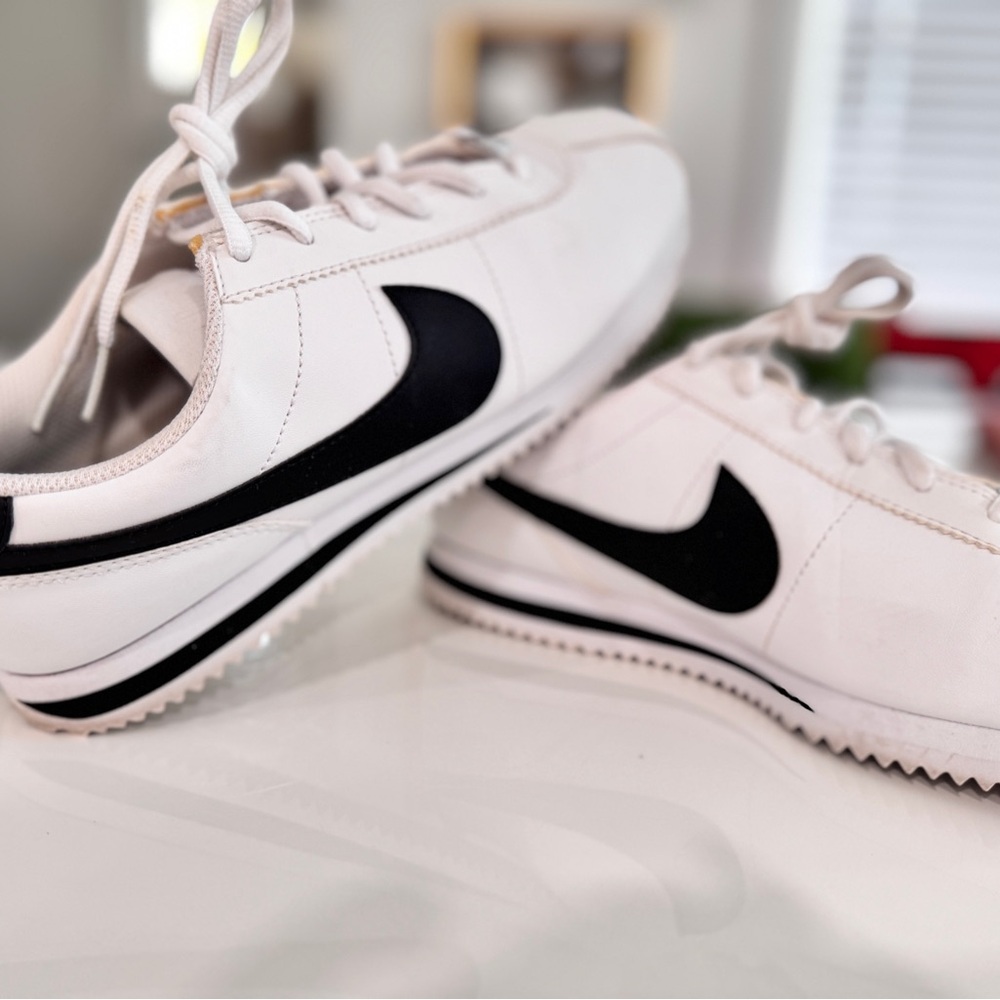 Nike Classic White and Black Cortez Sneakers